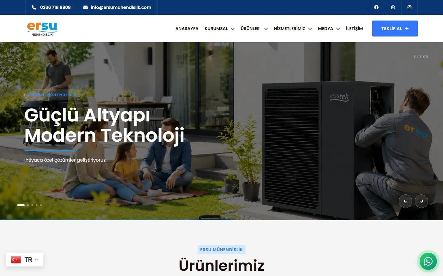 Ersu Mühendislik website homepage