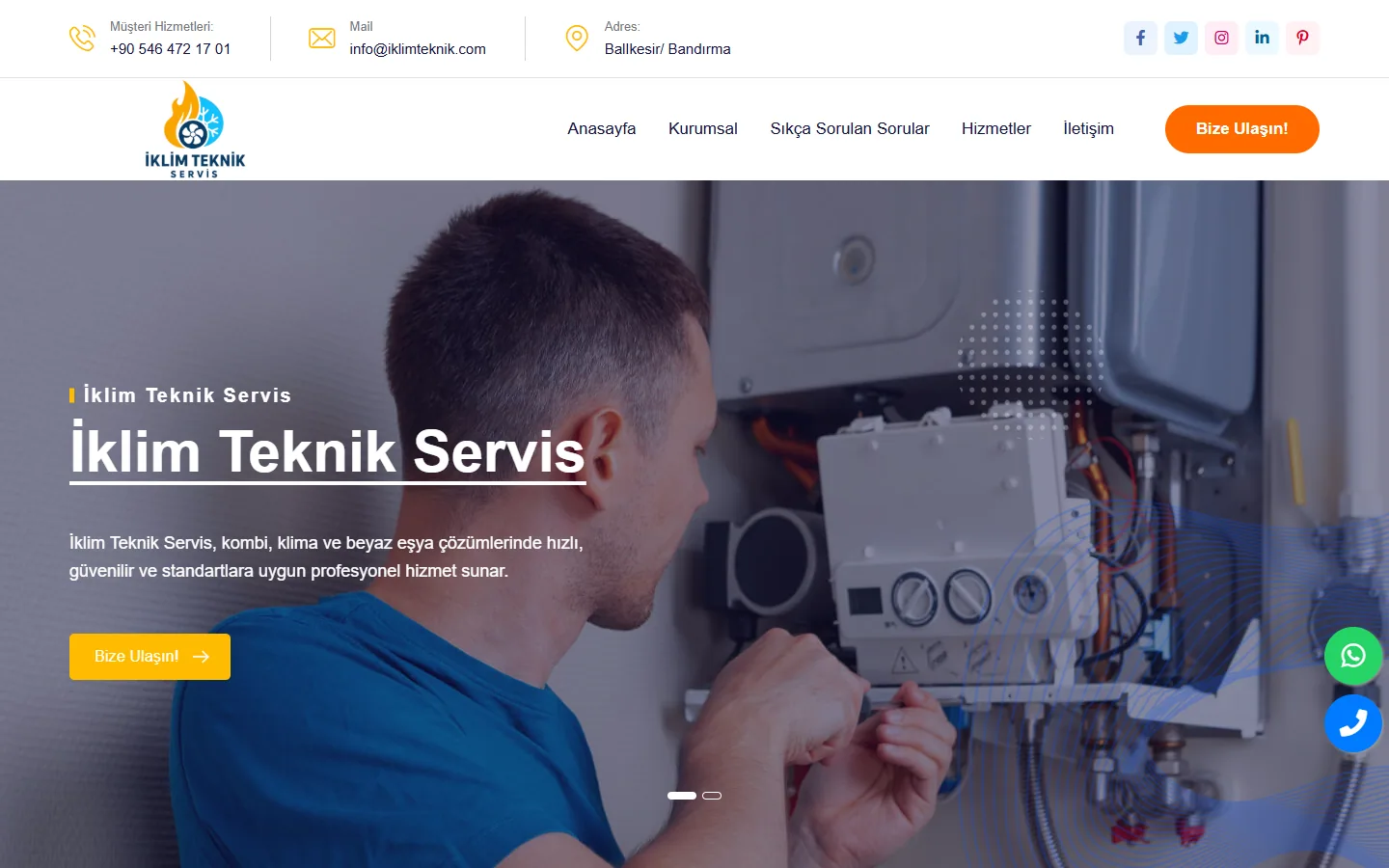 İklim Teknik website homepage