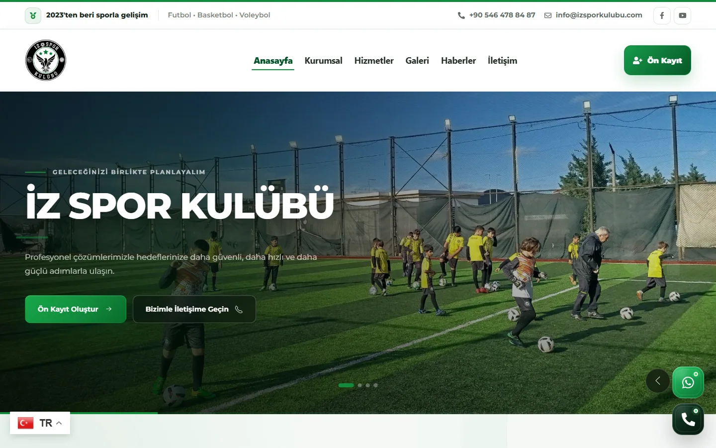 İz Spor Kulübü website homepage