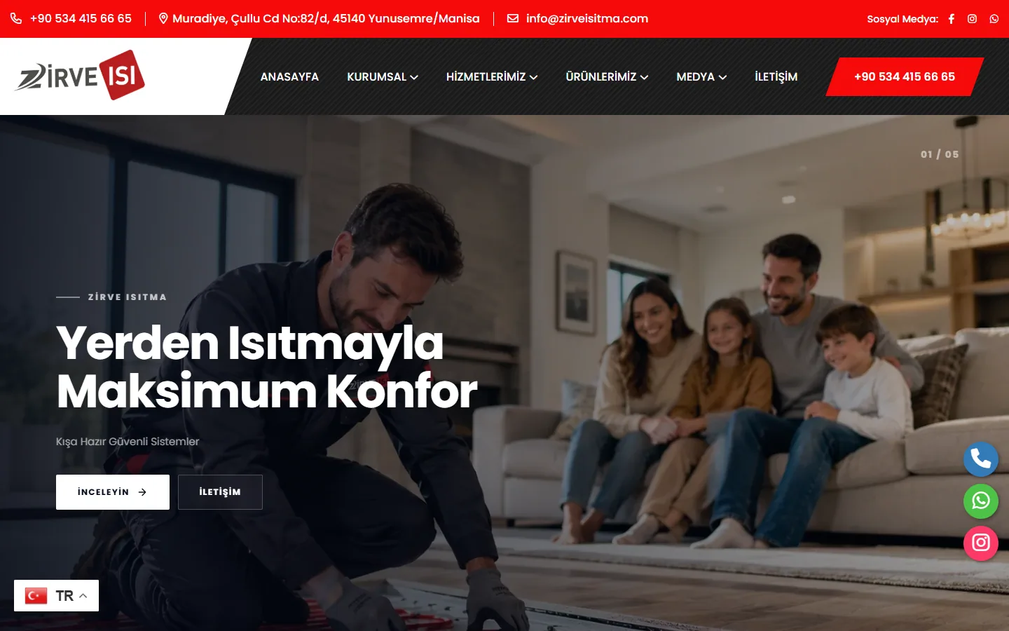 Zirve Isıtma website homepage